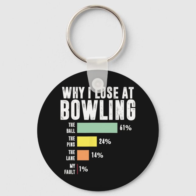 Why I Lose At Bowling  Keychain (Front)
