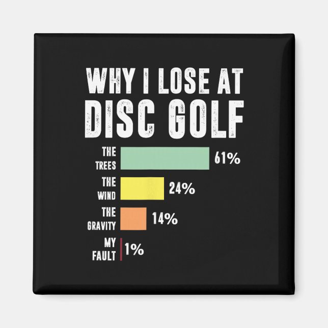 Why I Lose At Disc Golf, Funny Frolf Player  Magnet (Front)