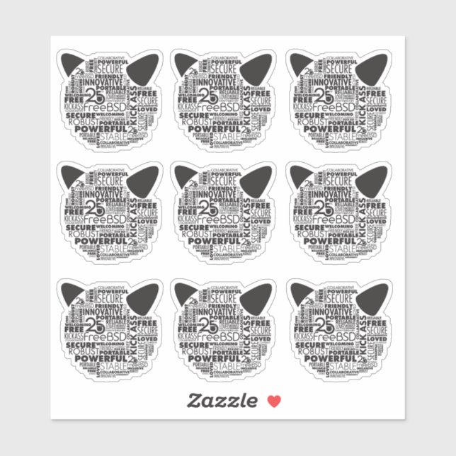 Why I love FreeBSD 25th Anniversary Vinyl Stickers (Sheet)