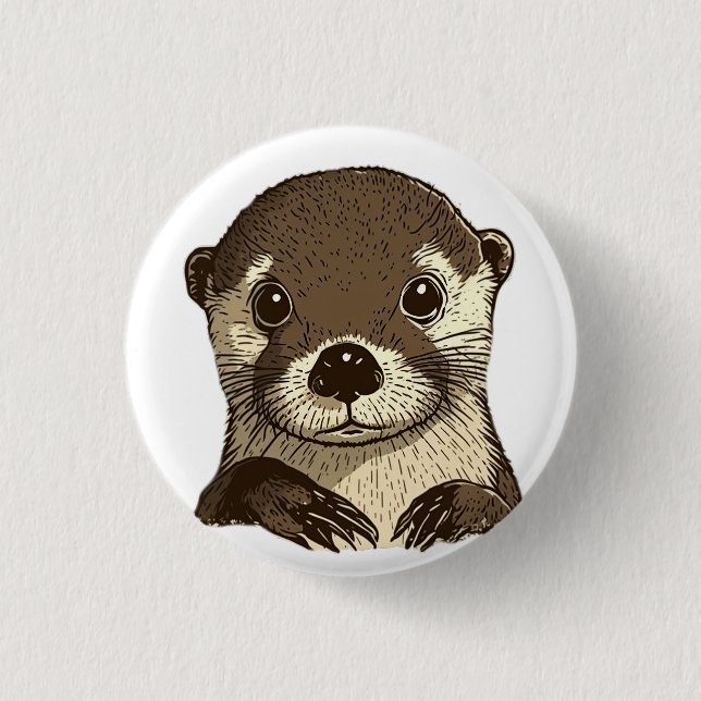 Why I otter  1 Inch Round Button (Front)