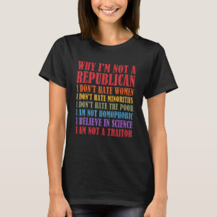 Why I'm Not A Republican I Don't Hate Women Reason T-Shirt