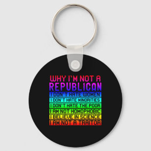 Why I'm Not A Republican - Reasons Anti Republican Keychain