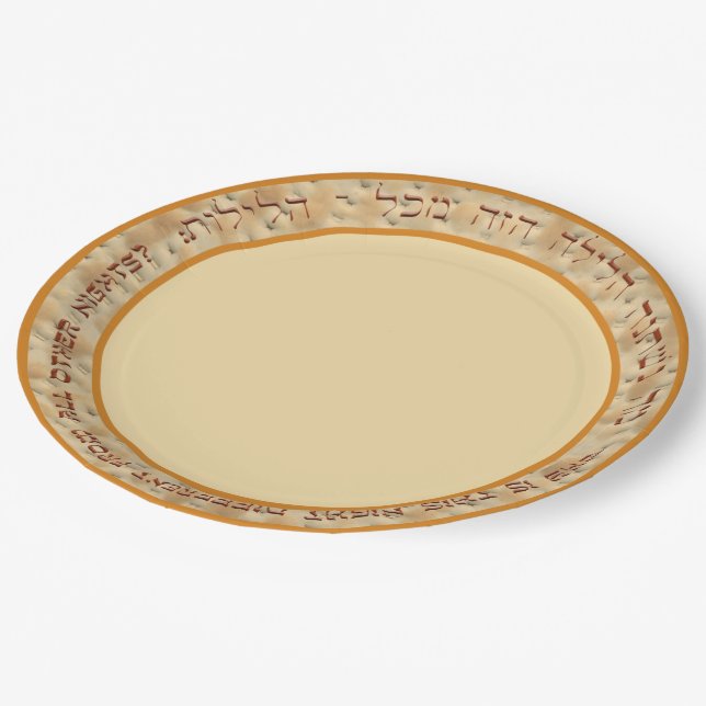 Why Is This Night Different? Seder Paper Plate (Angled)