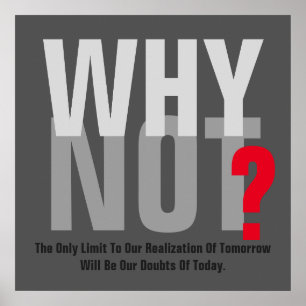 Why Not Inspirational Possibilities Motivational Poster