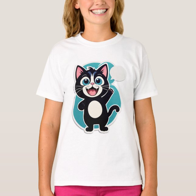 Why So Silent? – Confused Cat Sticker T-Shirt (Front)