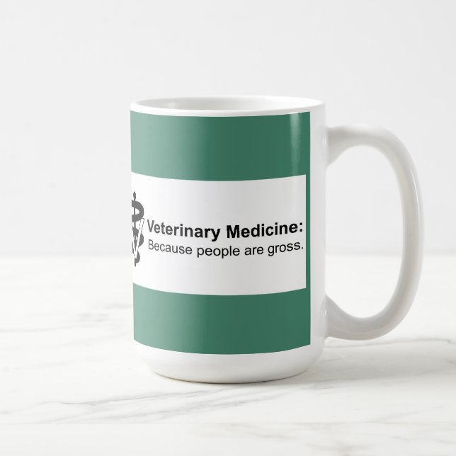 Why Veterinary Medicine? 15 oz. Green Striped Mug (Right)