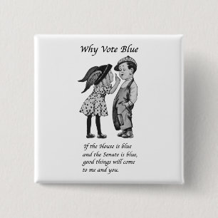 Why Vote Blue in 2022 2 Inch Square Button