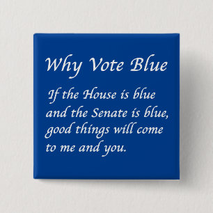 Why Vote Blue in 2024 2 Inch Square Button