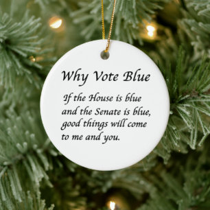 Why Vote Blue in 2024 Ceramic Ornament