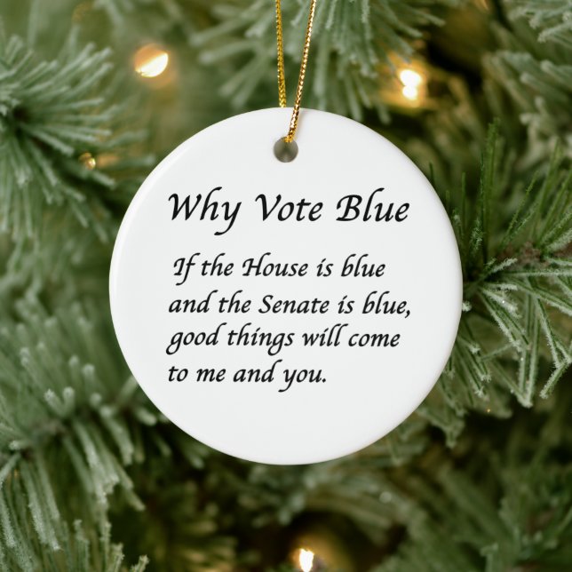 Why Vote Blue in 2024 Ceramic Ornament (Tree)