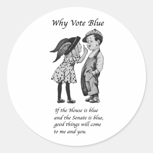 Why Vote Blue in 2024 Classic Round Sticker (Front)