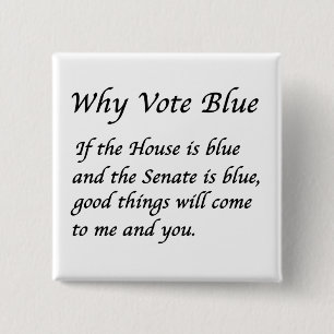 Why Vote Blue in 2026 2 Inch Square Button