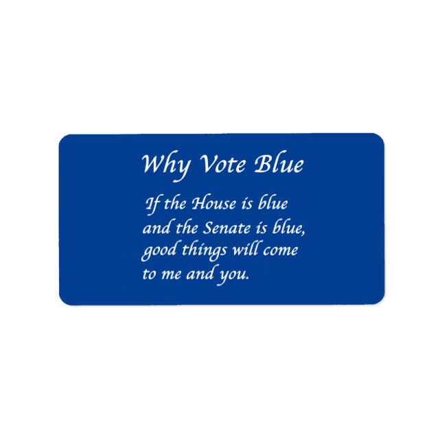 Why Vote Blue in 2026 Label (Front)