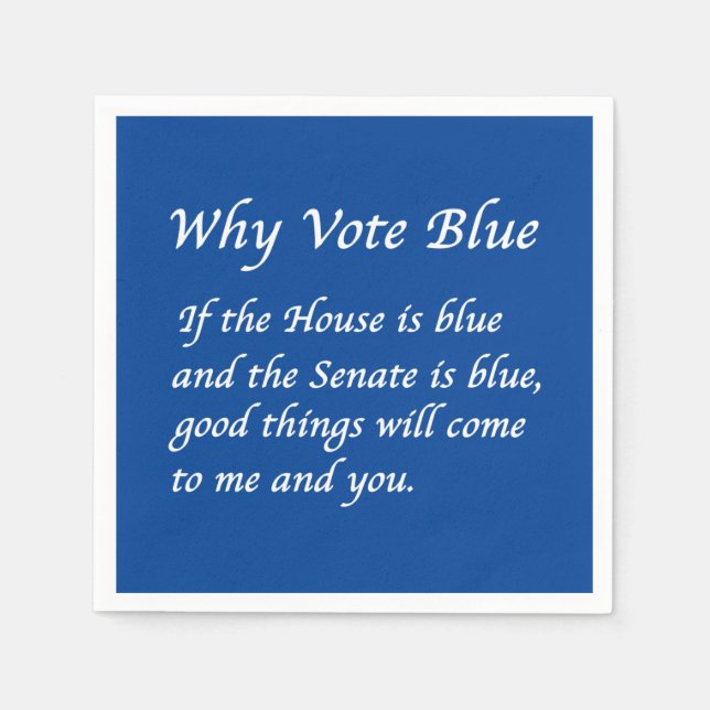 Why Vote Blue in 2026 Napkin (Front)