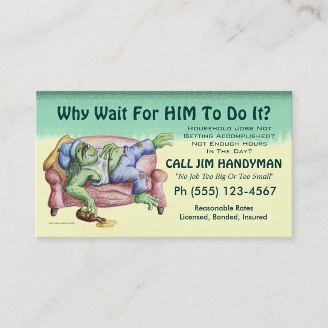 Why Wait For HIM To Do It? Business Card (Front)