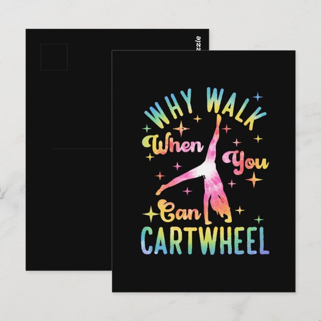 Why Walk When You Can Cartwheel Postcard (Front/Back)