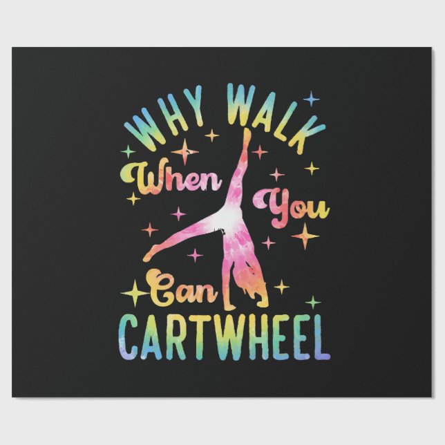 Why Walk When You Can Cartwheel Wrapping Paper (Flat)