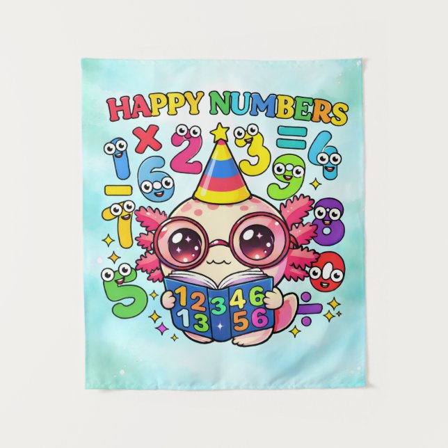 Why Was 6 Afraid of 7 Funny Math Design Tapestry (Front)