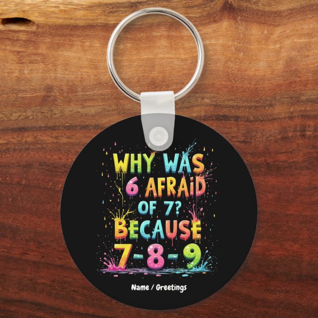 Why Was 6 Afraid of 7 The Meaning Behind "7-8-9"  Keychain (Front)