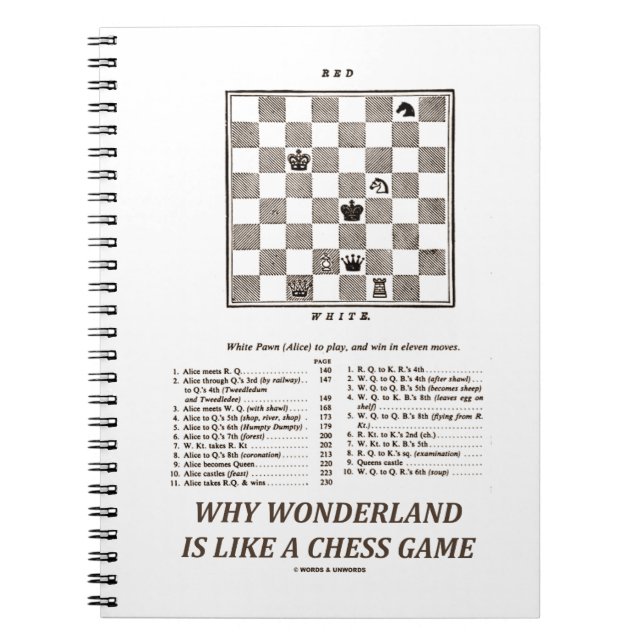 Why Wonderland Is Like A Chess Game (Preface) Notebook (Front)