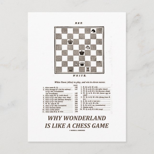 Why Wonderland Is Like A Chess Game (Preface) Postcard (Front)
