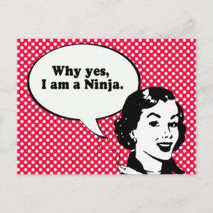 WHY YES, I AM A NINJA. POSTCARD