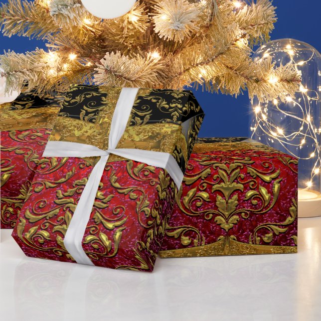 Whyburghs Damask Baroque Elegant    Wrapping Paper (Holidays)