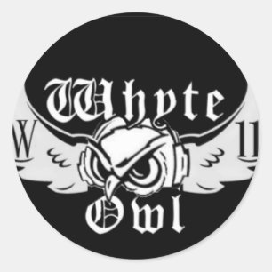 Whyte Owl logo round sticker