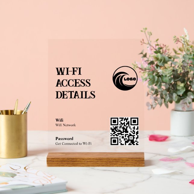 Wi-Fi QR Code Foam Board | Scan to Connect Acrylic Sign (Wedding)
