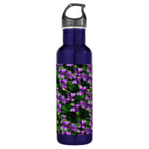 WI State Flower Wood Violet Mosaic Pattern 710 Ml Water Bottle