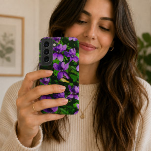 WI State Flower Wood Violet Mosaic Samsung Galaxy Case