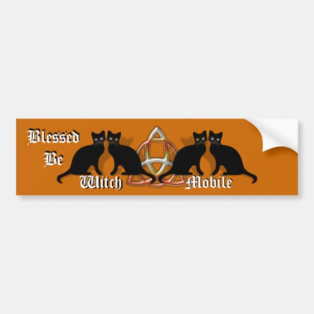 Wicca Blessed Be Witch-Mobile Car Bumper Sticker (Front)