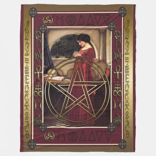 Wicca Pentacle Fleece Blanket (Front)