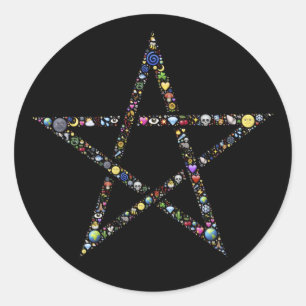 wicca pentagram stickers