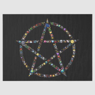 wicca pentagram tissue paper