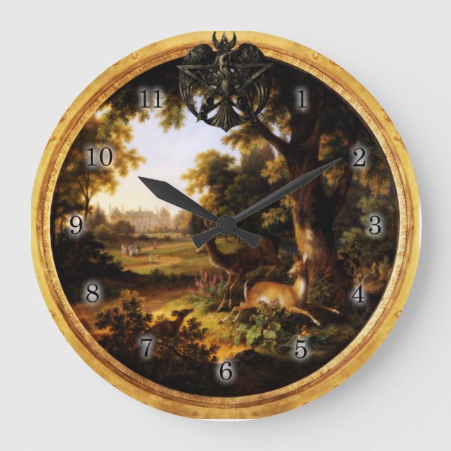 Wicca Rustica: The Hunt Large Clock (Front)