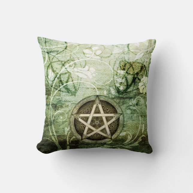 Wicca Rustica: Woodland Pentacle Throw Pillow (Front)