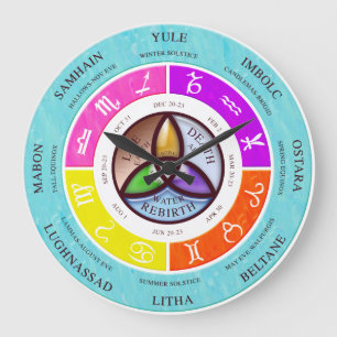 wicca wheel of the year clock full colour wiccan