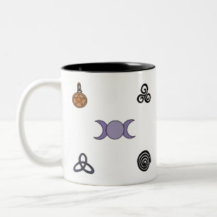 Wiccan and Pagan Symbols Two-Tone Coffee Mug