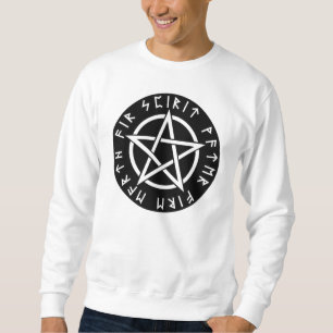 Wiccan Black Runic Pentagram Sweatshirt