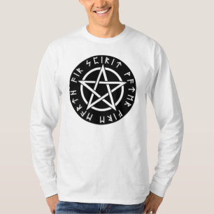 Wiccan Black Runic Pentagram T-Shirt
