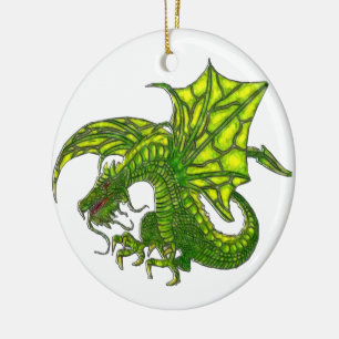 Wiccan Dragon 2 Ceramic Ornament