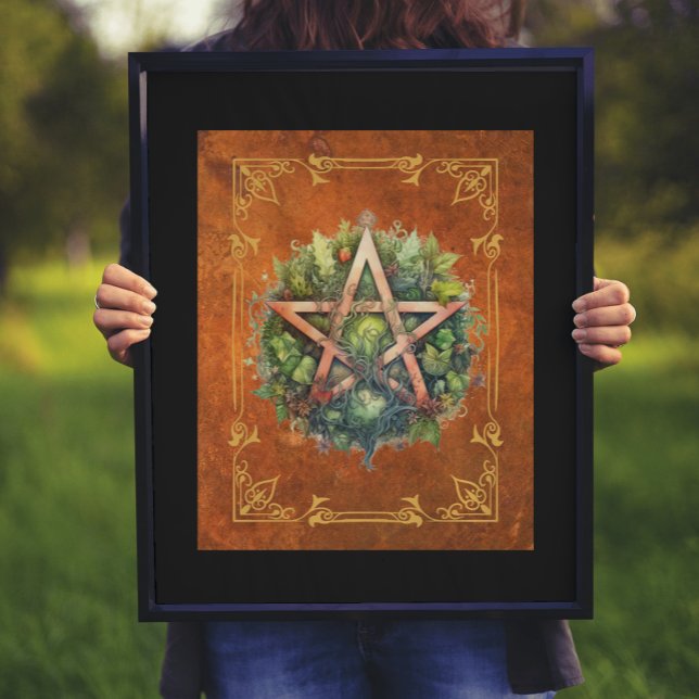 Wiccan Forest Pentagram Digital Art Poster (Creator Uploaded)