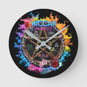 Wiccan Goddess Round Clock