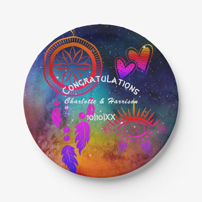 Wiccan Magic Unusual Wedding Paper Plate (Front)