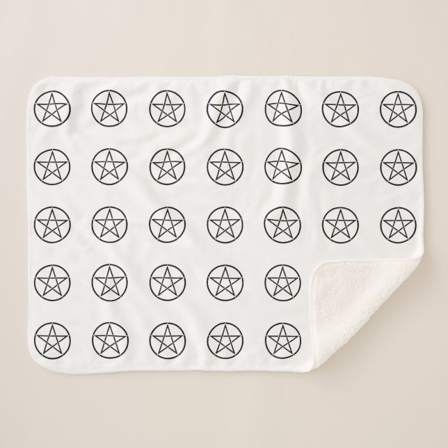 Wiccan Pentacle (Pentagram) Sherpa Blanket (Front (Horizontal))
