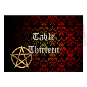 Wiccan Pentacle table number card