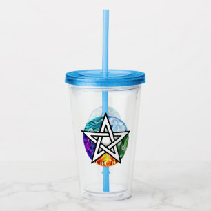 Wiccan pentagram acrylic tumbler