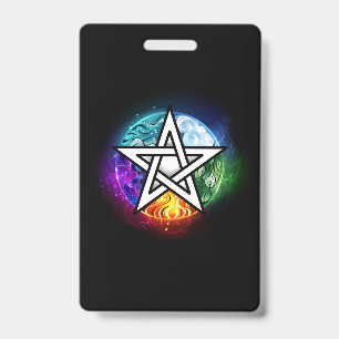 Wiccan pentagram badge