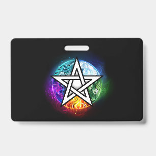 Wiccan pentagram badge
